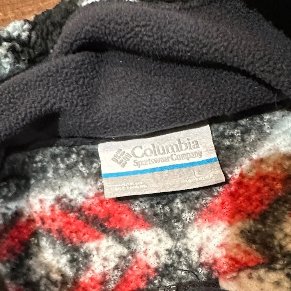 Columbia Black and Red‎ Geometric Fleece Jacket
